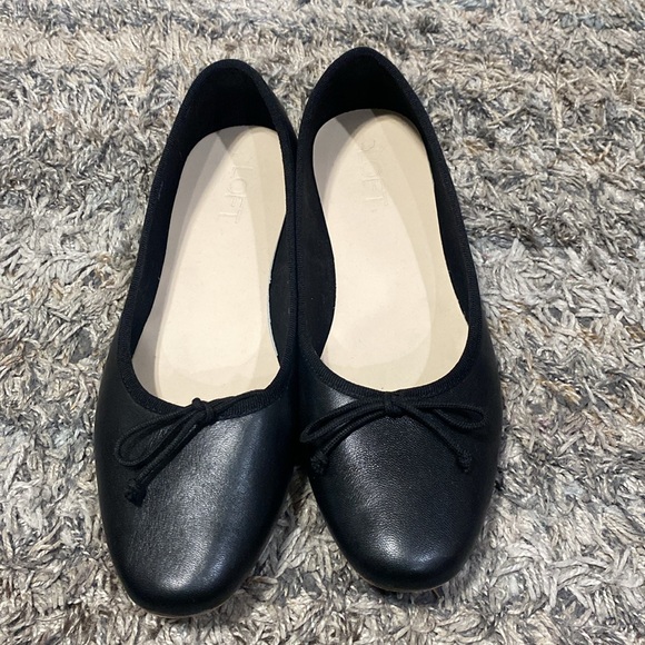 Loft leather upper ballet flats lot/2 navy blue and black sz 10.5 - Picture 2 of 14